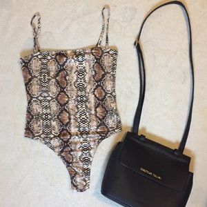 SALE❗️Snake Skin Print Cami Bodysuit🔥🐍